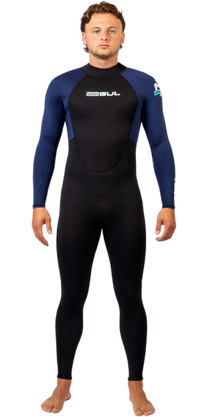 2026 Gul Mens G-Force Natur 3/2mm Back Zip Wetsuit GF1305-BKNA - Black / Navy